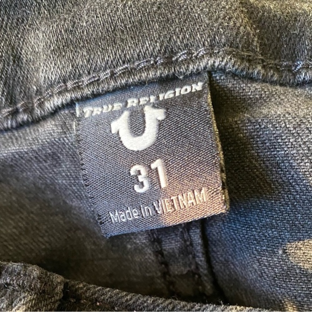 TRUE RELIGION JENNIE BLACK DENIM CURVY SKINNY JEAN‎ WOMENS SIZE 31 - Picture 5 of 10